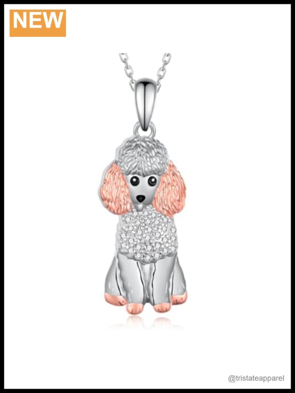 925 Sterling Silver Poodle Dog Pendant Necklace for Women